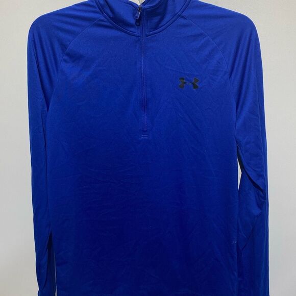 Under Armour Men's Blue Loose Fit Half Zip Raglan Long Sleeve shirt Small- - Picture 2 of 9